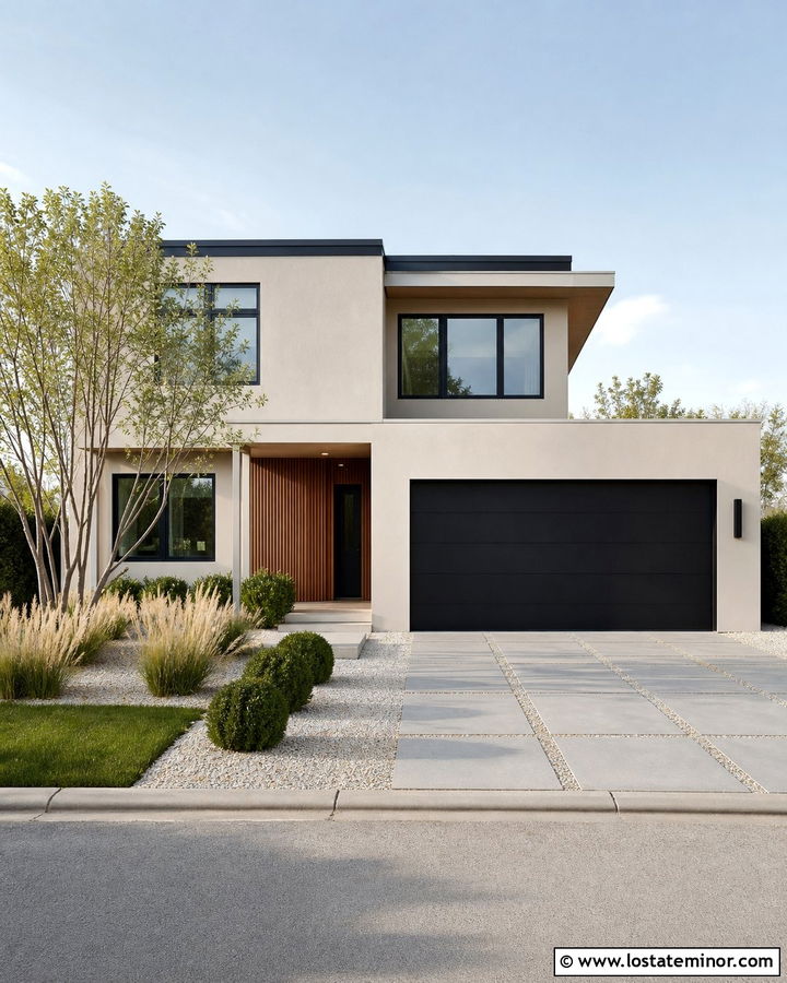 Sand Contemporary House With Minimal Front Yard - 30 Sand House Design With Front Yard Ideas