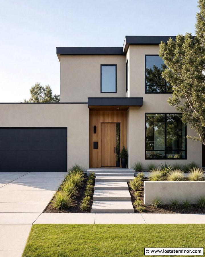 Sand Contemporary House With Wall Mount Mailbox - 30 Sand House Design With Mailbox Ideas