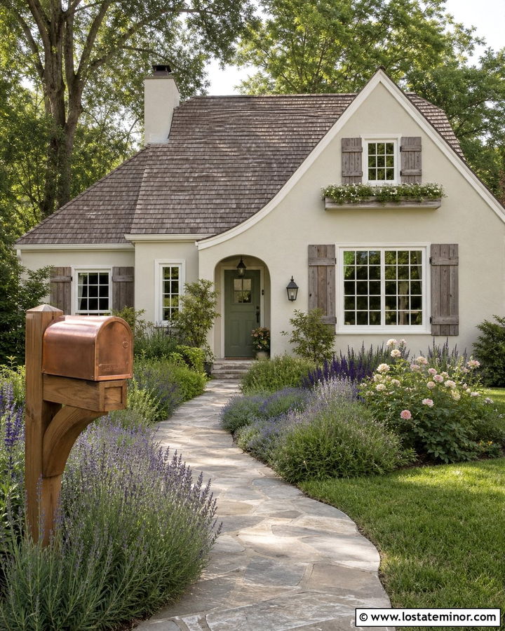 Sand Cottage House With Copper Mailbox - 30 Sand House Design With Mailbox Ideas