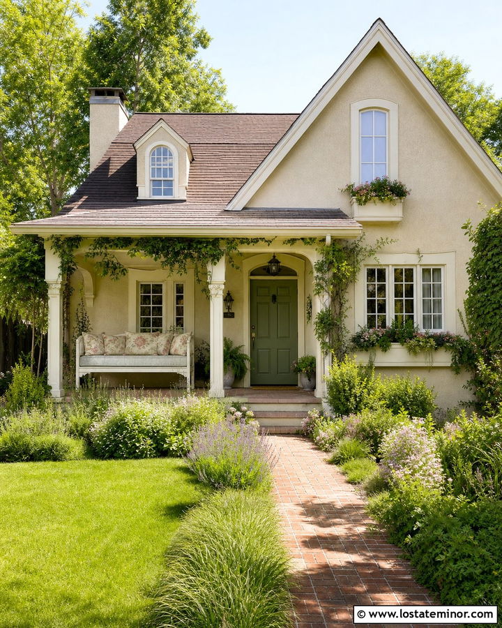 Sand Cottage House With Floral Daybed - 30 Sand House Design With Daybed Ideas