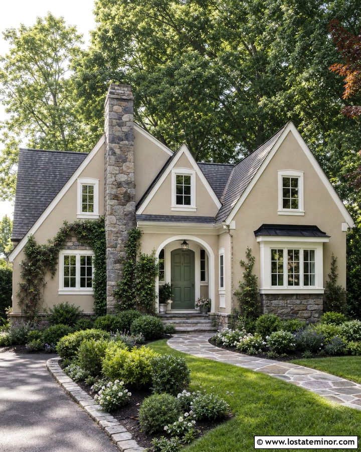 Sand Cottage With Cobblestone Chimney - 30 Sand House Design With Chimney Ideas