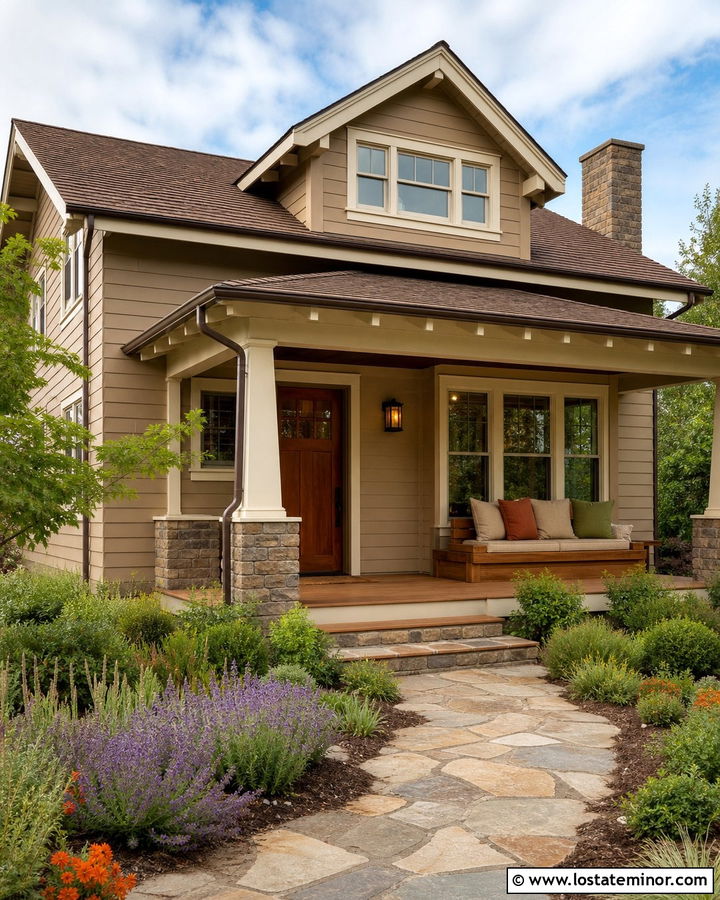 Sand Craftsman House With Cedar Daybed - 30 Sand House Design With Daybed Ideas