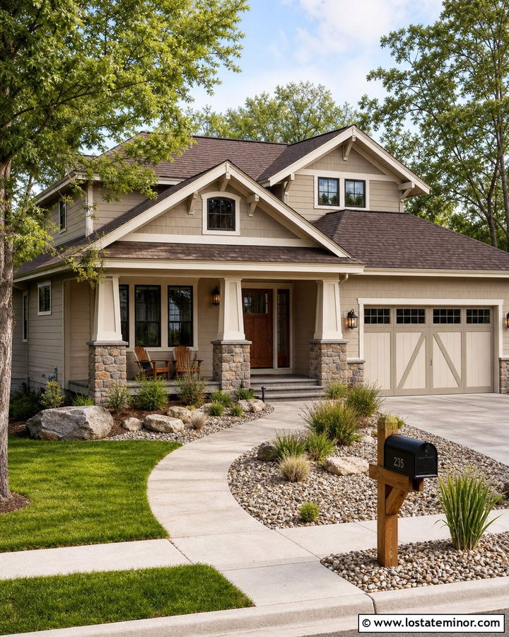 Sand Craftsman House With Cedar Mailbox - 30 Sand House Design With Mailbox Ideas