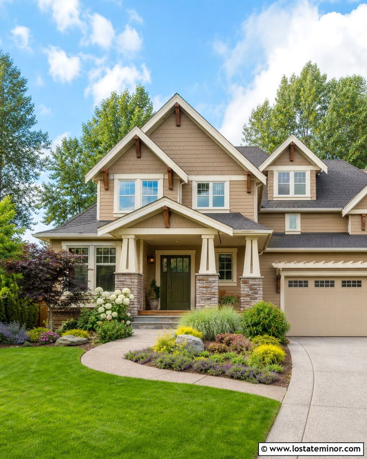 Sand Craftsman House With Front Gables - 30 Sand House Design With Gables Ideas