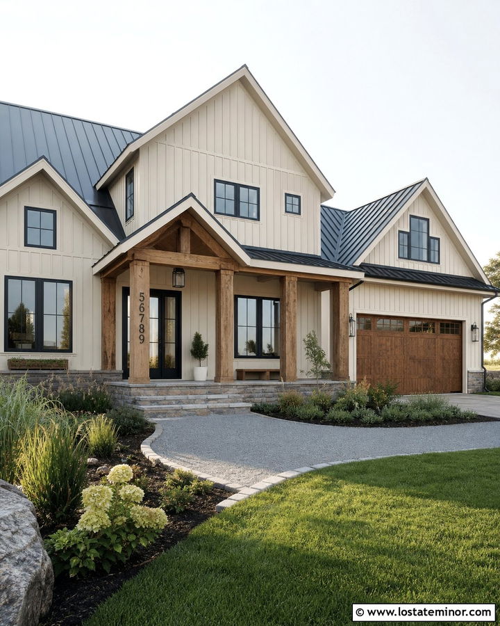 Sand Farmhouse With Metal House Numbers - 30 Sand House Design With House Numbers Ideas