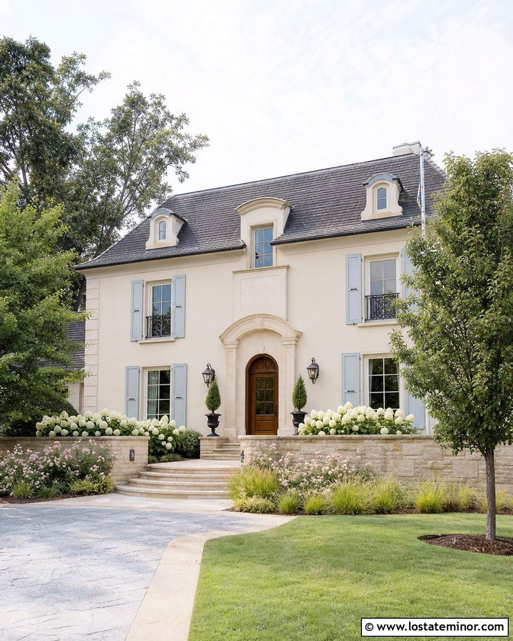 Sand French Country House With Hipped Dormers - 30 Sand House Design With Dormers Ideas