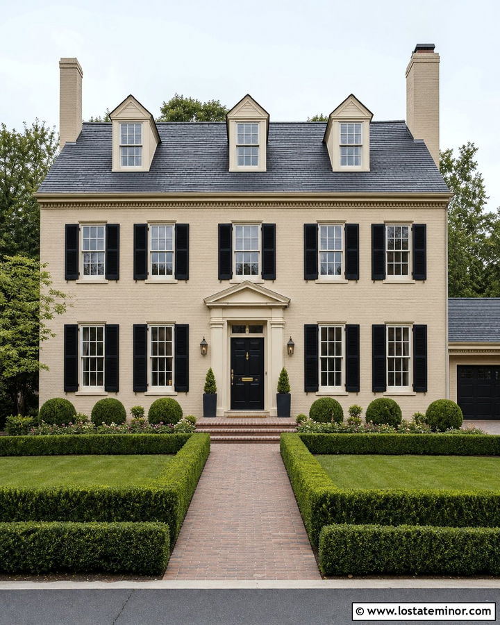 Sand Georgian House With Pediment Dormers - 30 Sand House Design With Dormers Ideas