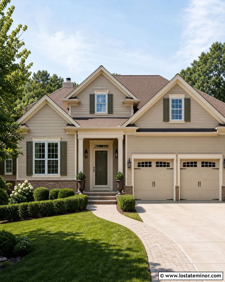 Sand House With Almond Storm Door - 30 Sand House Design With Storm Door Ideas