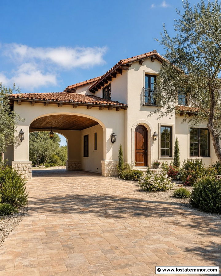 Sand House With Arched Carport - 30 Sand House Design With Carport Ideas