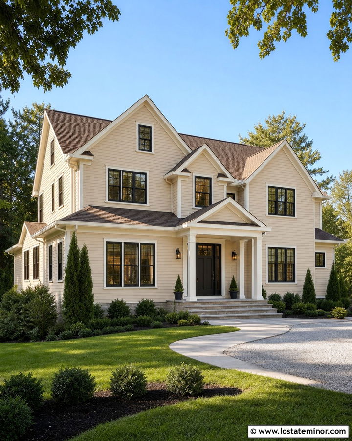 Sand House With Black Entry Door - 30 Sand House Design With Entry Door Ideas