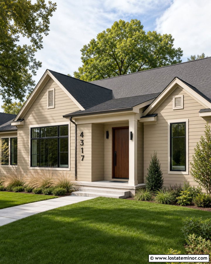 Sand House With Black Floating Numbers - 30 Sand House Design With House Numbers Ideas