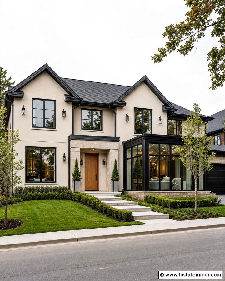 Sand House With Black Framed Sunroom - 30 Sand House Design With Sunroom Ideas