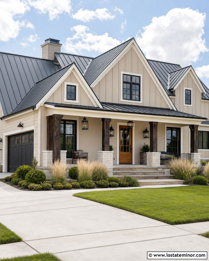 Sand House With Black Lantern Light Fixtures - 30 Sand House Design With Light Fixtures Ideas