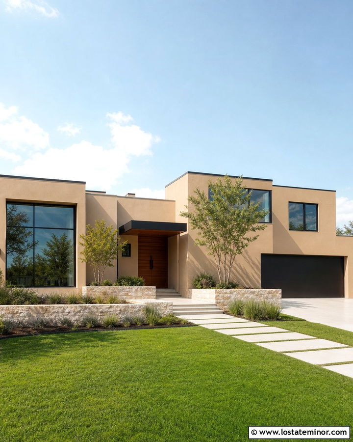 Sand House With Black Picture Windows - 30 Sand House Design With Window Frames Ideas