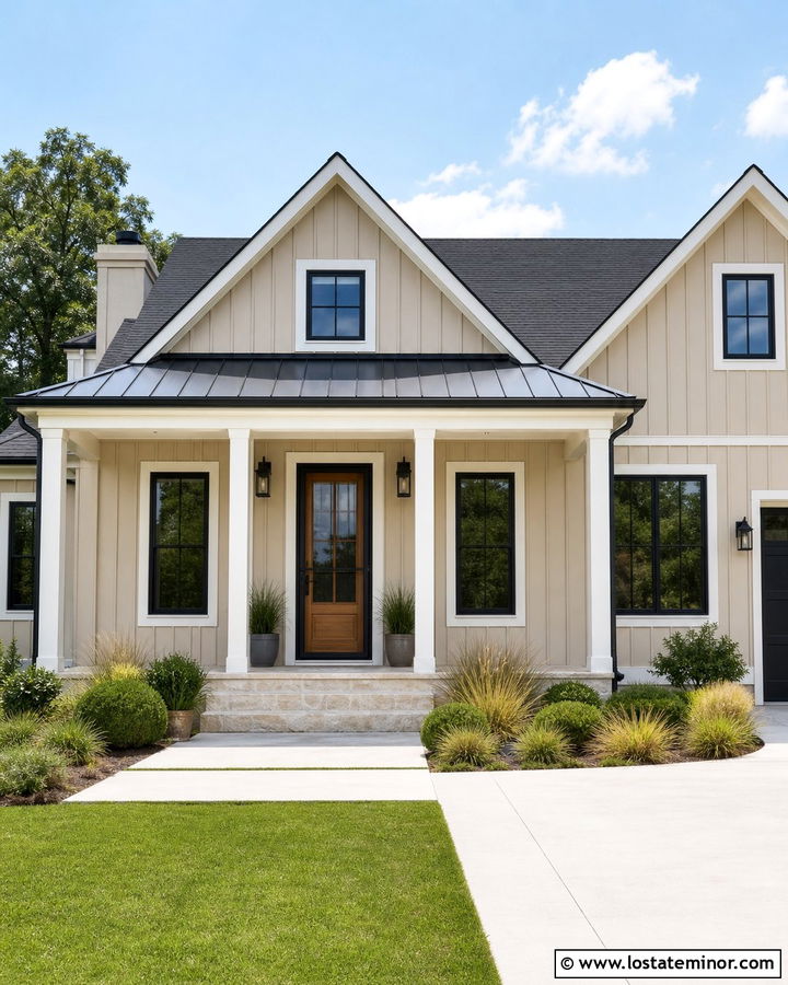 Sand House With Black Retractable Screen Storm Door - 30 Sand House Design With Storm Door Ideas
