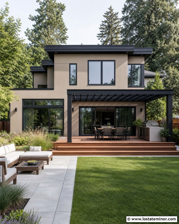Sand House With Black Trim - 30 Sand House Design With Backyard Ideas