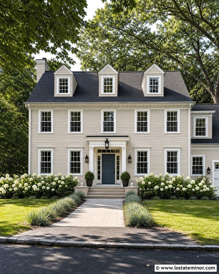 Sand House With Blue Door And Dormers - 30 Sand House Design With Dormers Ideas