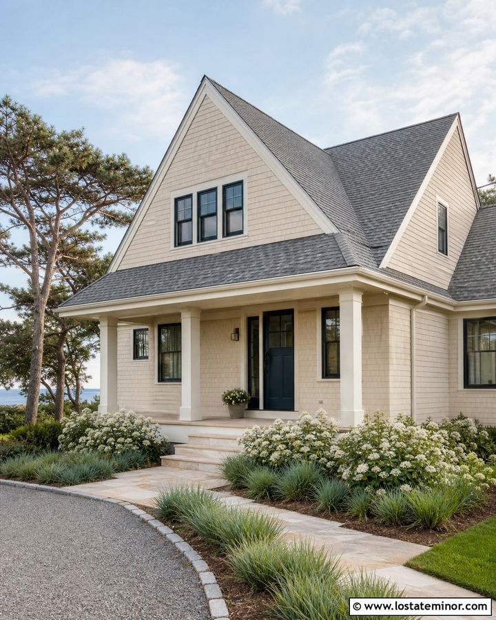 Sand House With Blue Front Door And Steps - 30 Sand House Design With Steps Ideas
