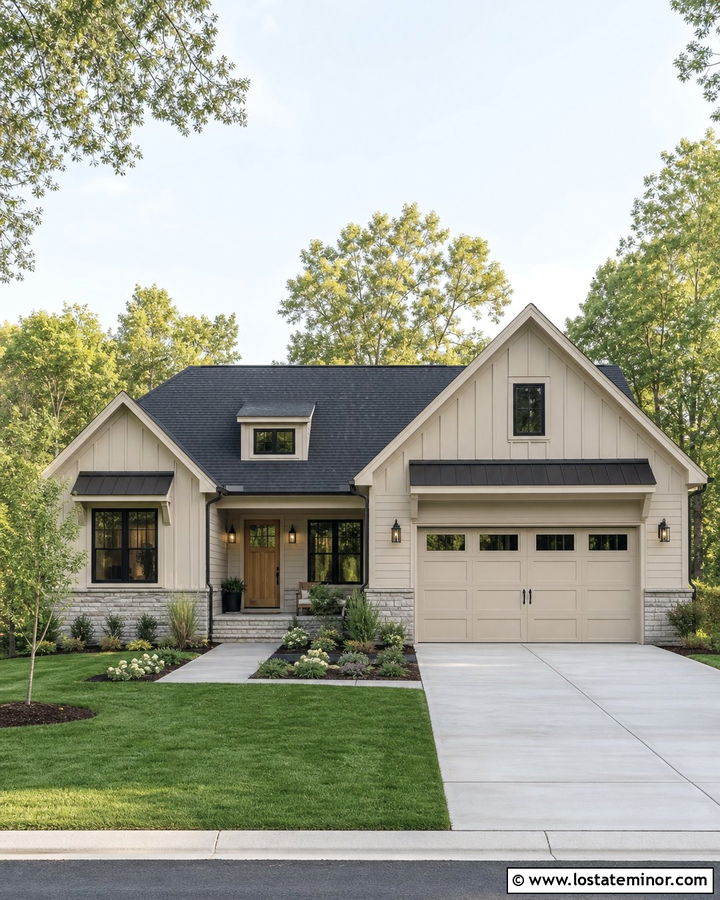 Sand House With Board And Batten Accents - 30 Sand House Design With Accents Ideas