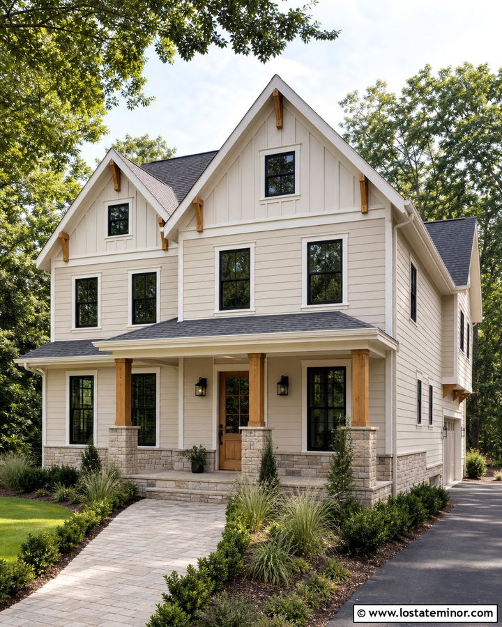 Sand House With Board And Batten Gables - 30 Sand House Design With Gables Ideas