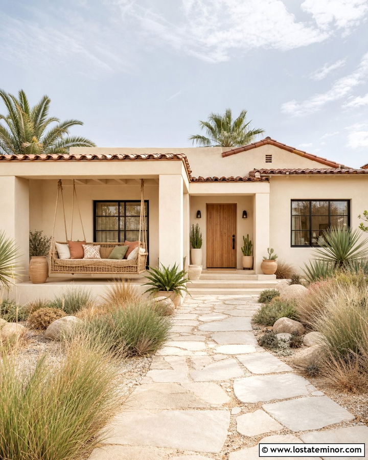 Sand House With Boho Rope Swing - 30 Sand House Design With Swing Ideas