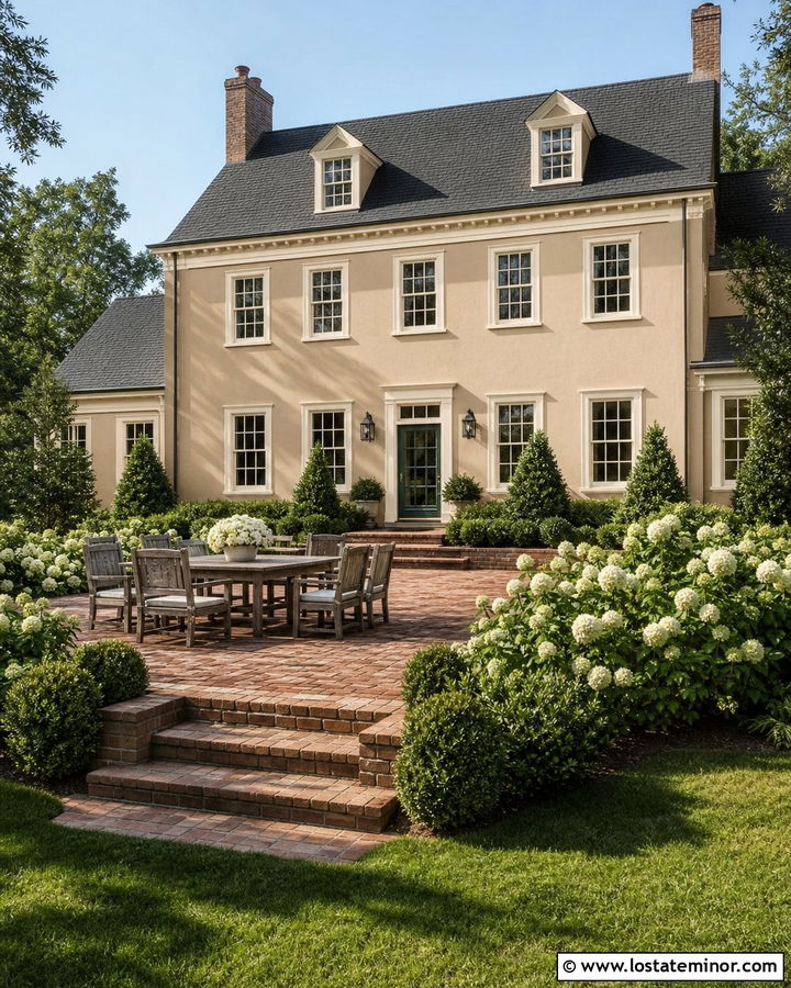 Sand House With Brick Patio - 30 Sand House Design With Backyard Ideas