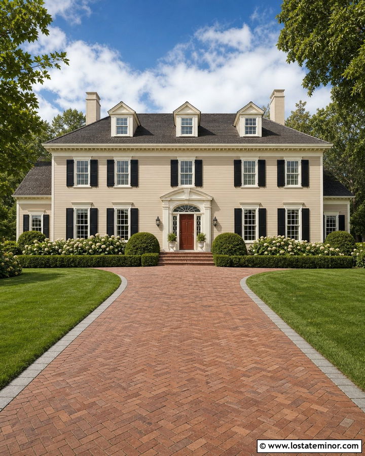 Sand House With Brick Paver Driveway - 30 Sand House Design With Driveway Ideas