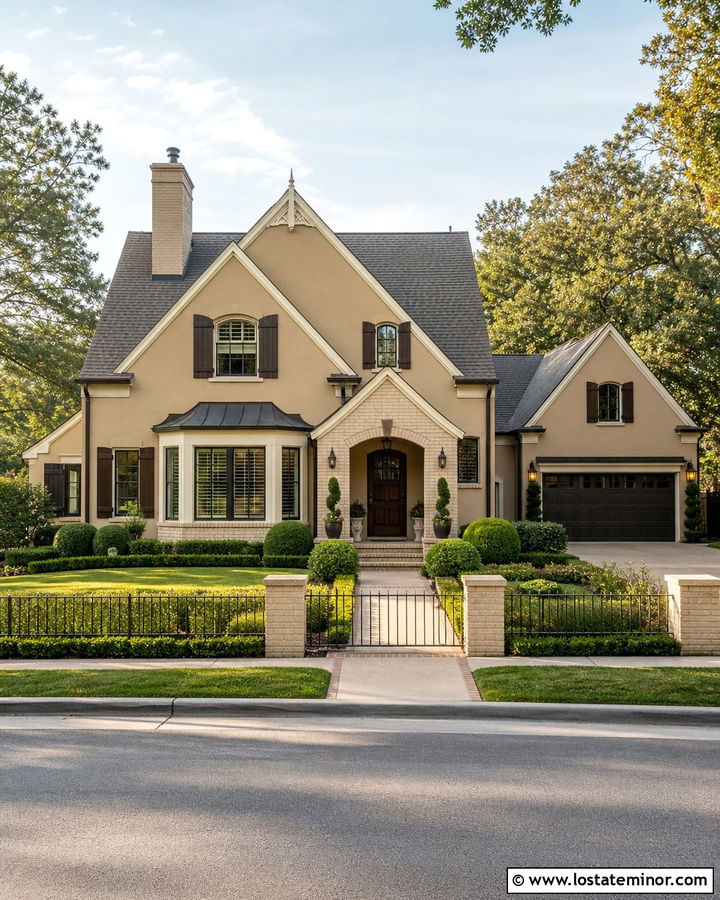 Sand House With Brick Pillar Fence - 30 Sand House Design With Fence Ideas