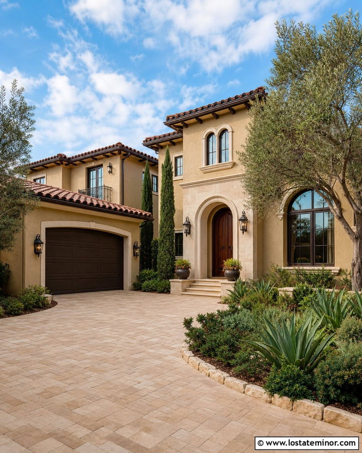 Sand House With Bronze Garage Door - 30 Sand House Design With Garage Door Ideas