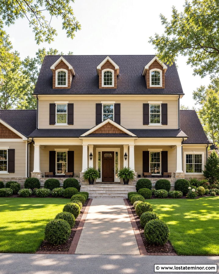 Sand House With Brown Shutters And Cedar Shakes - 30 Sand House Design With Cedar Shake Ideas