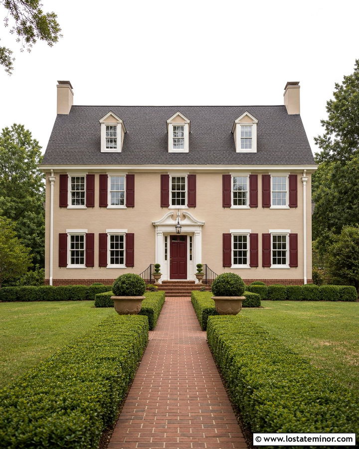 Sand House With Burgundy Dutch Door - 30 Sand House Design With Dutch Door Ideas