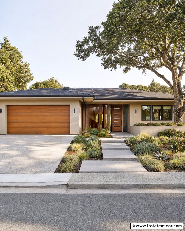 Sand House With Cedar Garage Door - 30 Sand House Design With Garage Door Ideas