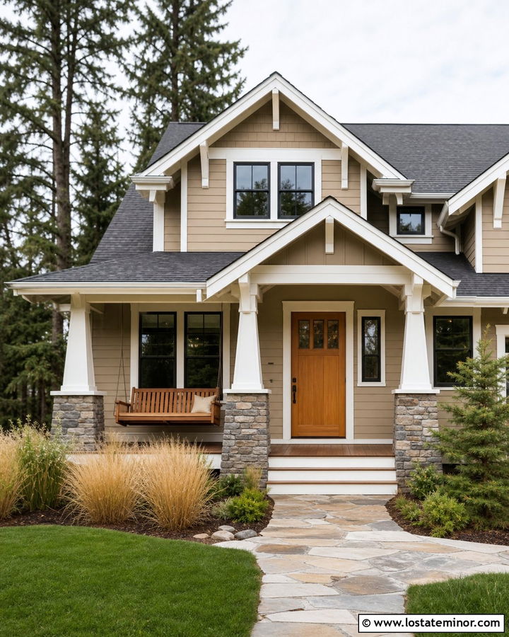 Sand House With Cedar Porch Swing - 30 Sand House Design With Swing Ideas
