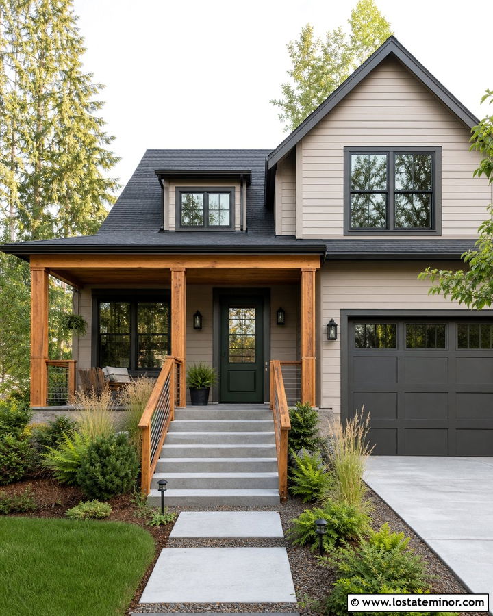 Sand House With Cedar Stair Railings - 30 Sand House Design With Steps Ideas