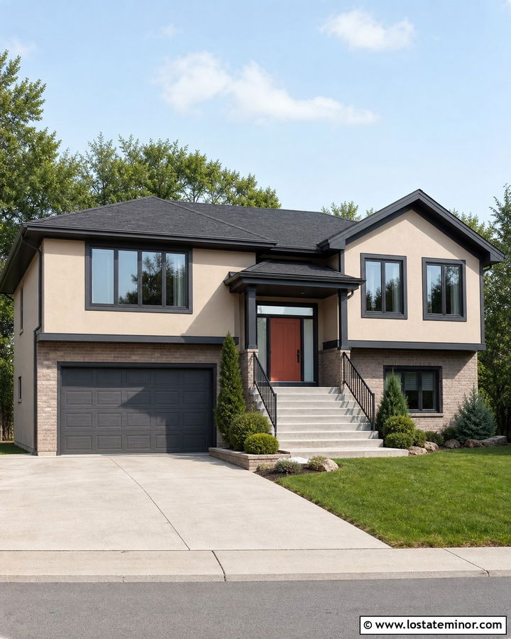 Sand House With Charcoal Gray Trim - 30 Sand House Design With Trim Ideas