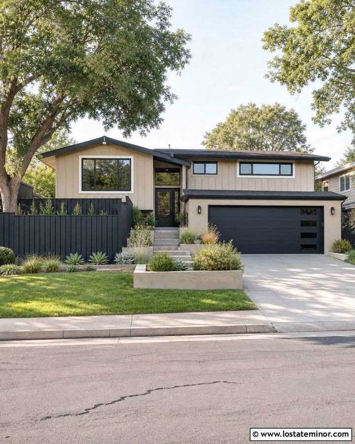 Sand House With Charcoal Privacy Fence - 30 Sand House Design With Fence Ideas