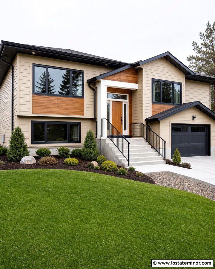 Sand House With Charcoal Window Frames - 30 Sand House Design With Window Frames Ideas