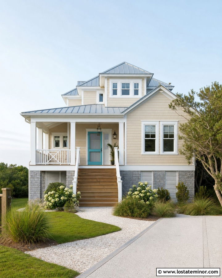Sand House With Coastal Screen Door - 30 Sand House Design With Screen Door Ideas