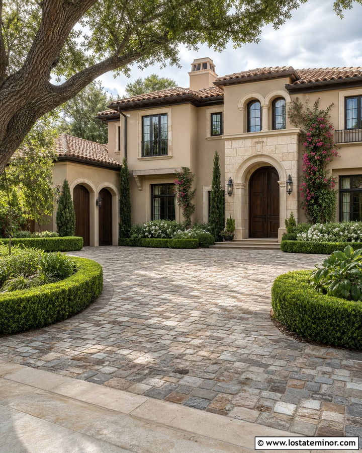 Sand House With Cobblestone Driveway - 30 Sand House Design With Driveway Ideas