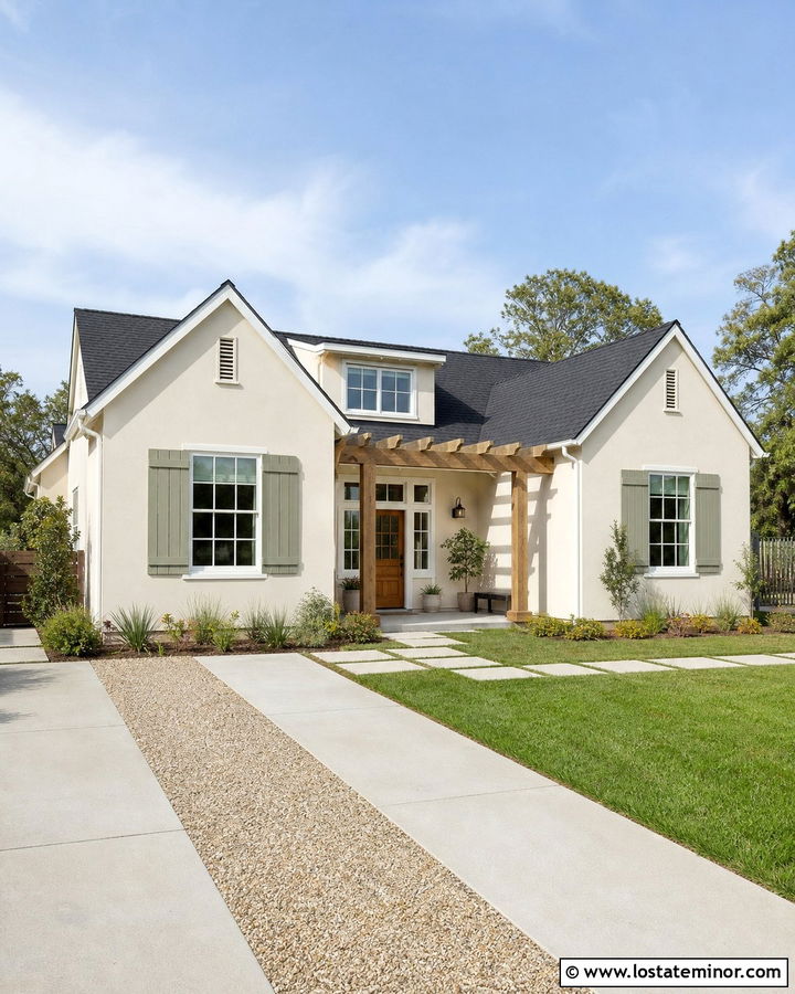 Sand House With Concrete Ribbon Driveway - 30 Sand House Design With Driveway Ideas
