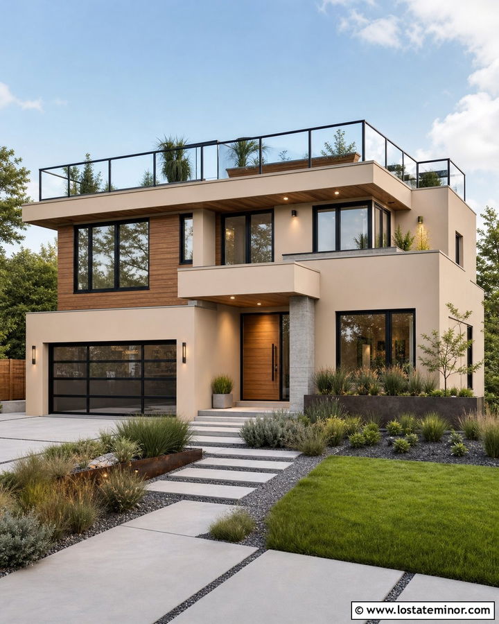 Sand House With Contemporary Rooftop Deck - 30 Sand House Design With Deck Ideas