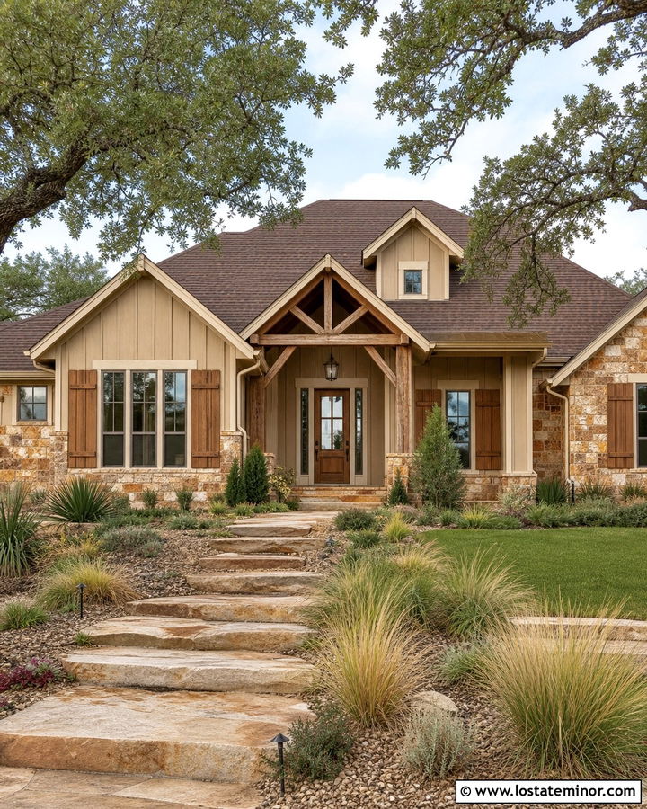 Sand House With Copper Brown Shutters - 30 Sand House Design With Shutters Ideas