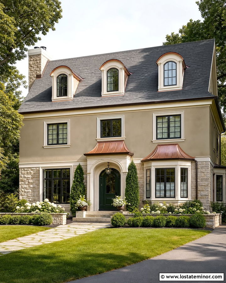 Sand House With Copper Dormer Roofs - 30 Sand House Design With Dormers Ideas