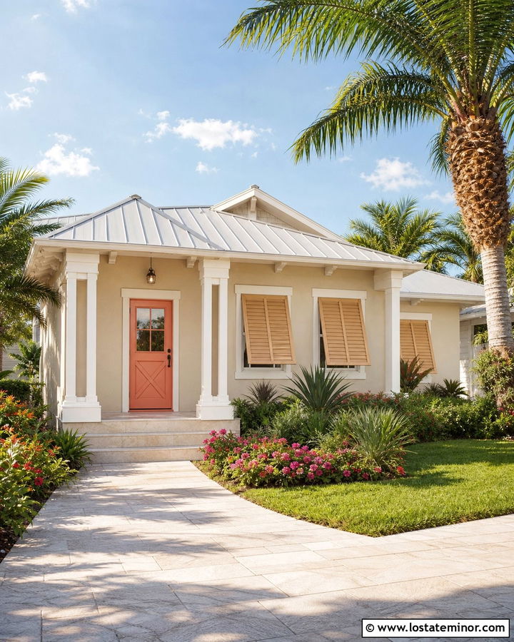 Sand House With Coral Dutch Door - 30 Sand House Design With Dutch Door Ideas