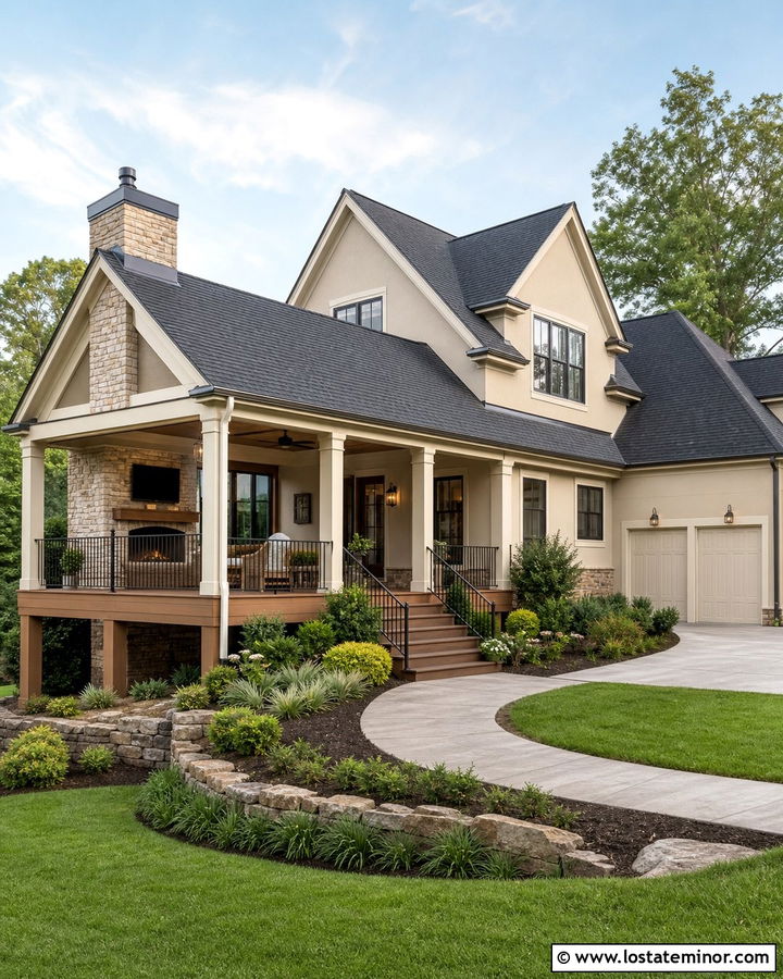 Sand House With Covered Deck - 30 Sand House Design With Deck Ideas