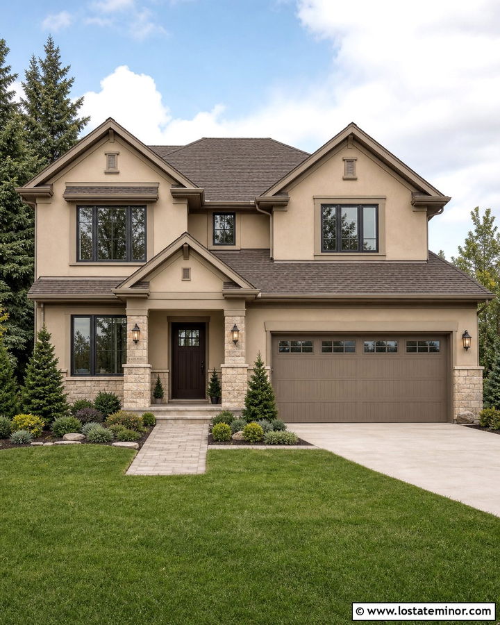 Sand House With Cream Brick Wainscoting - 30 Sand House Design With Wainscoting Ideas