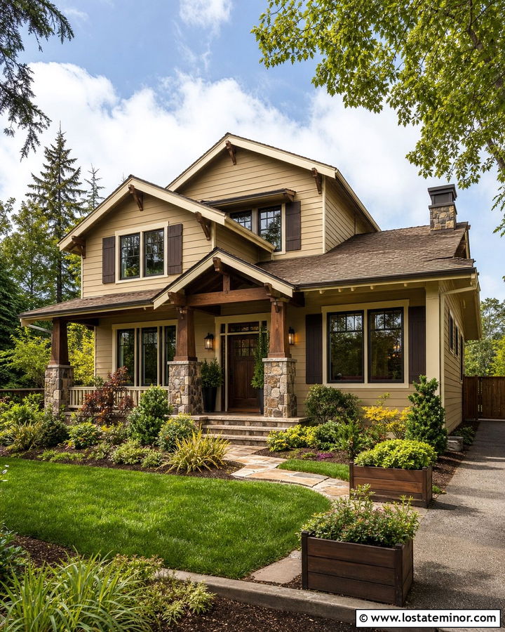 Sand House With Dark Brown Accents - 30 Sand House Design With Accents Ideas