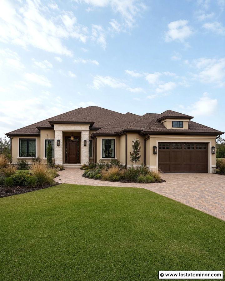 Sand House With Dark Brown Hip Roof - 30 Sand House Design With Roof Ideas
