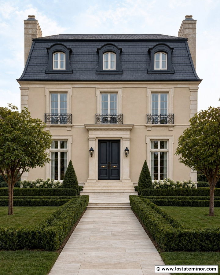 Sand House With Dark Slate Mansard Roof - 30 Sand House Design With Roof Ideas
