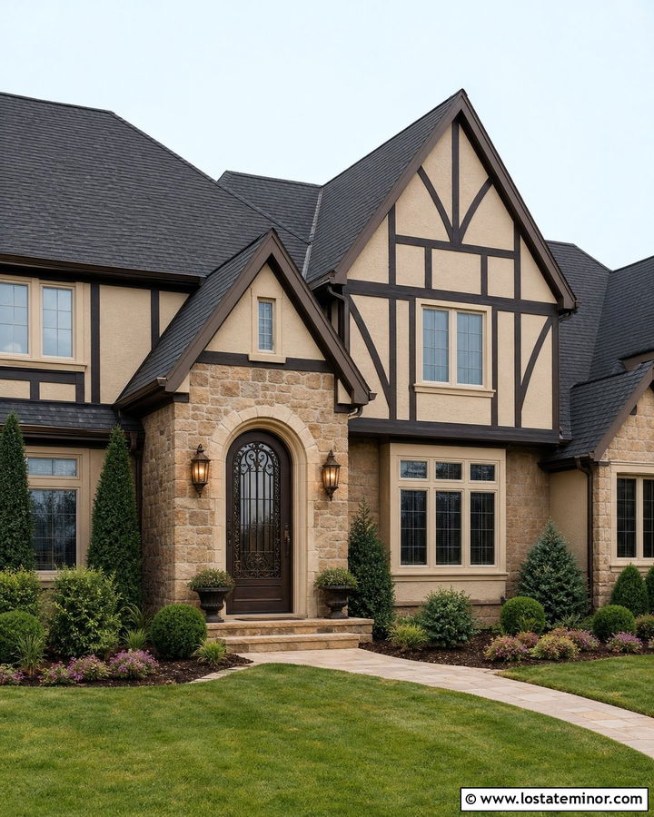 Sand House With Decorative Arch Storm Door - 30 Sand House Design With Storm Door Ideas